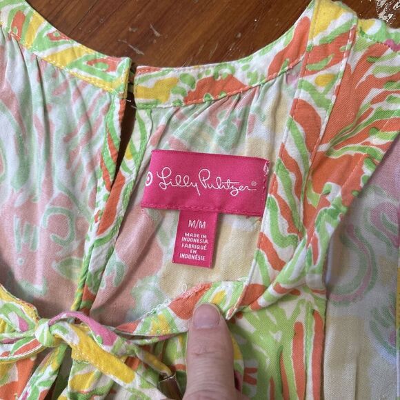 Lilly Pulitzer for Target Challis Romper Happy Place Size Medium Spring Summer - Picture 6 of 7